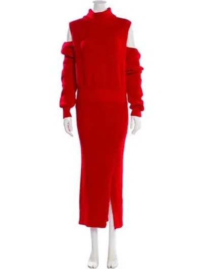 Pre-owned Brandon Maxwell Wool Long Dress In Red