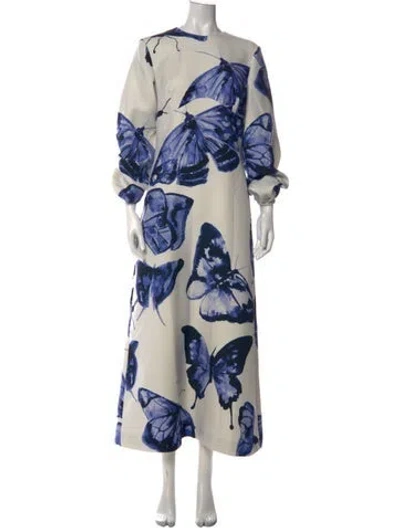 Pre-owned Brandon Maxwell Wool Long Dress In White