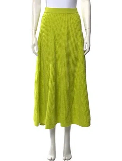 Pre-owned Brandon Maxwell Wool Long Skirt In Green