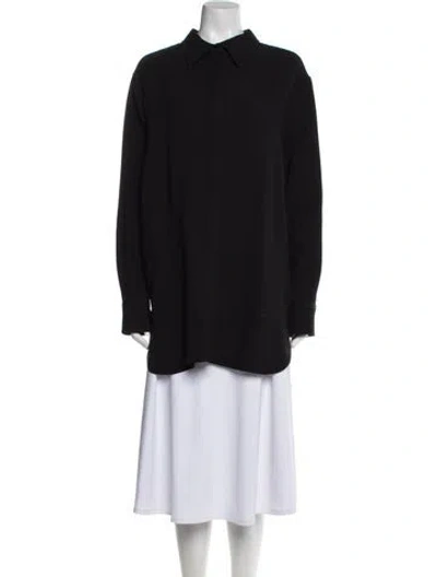 Pre-owned Brandon Maxwell Wool Long Sleeve Tunic In Black