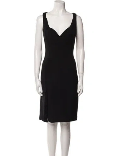 Pre-owned Brandon Maxwell Wool Midi Length Dress In Black