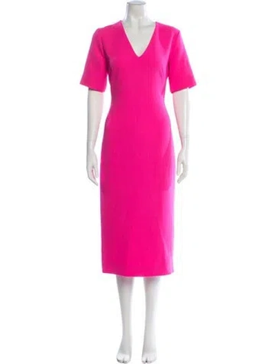 Pre-owned Brandon Maxwell Wool Midi Length Dress In Pink