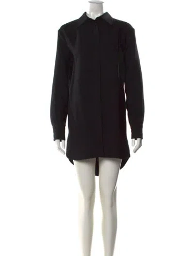 Pre-owned Brandon Maxwell Wool Mini Dress In Black
