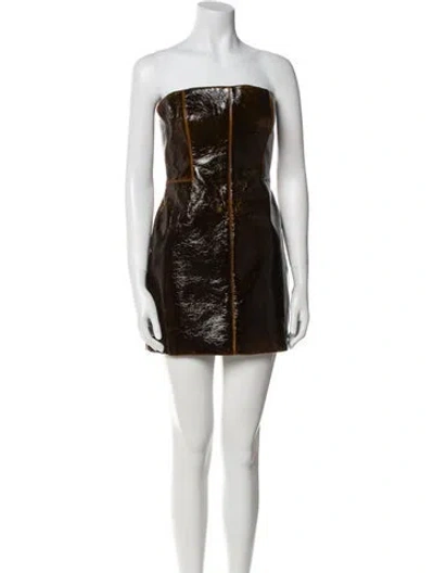 Pre-owned Brandon Maxwell Wool Mini Dress W/ Tags In Brown