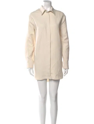 Pre-owned Brandon Maxwell Wool Mini Dress W/ Tags In Neutral