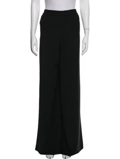 Pre-owned Brandon Maxwell Wool Wide Leg Pants In Black