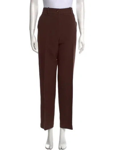 Pre-owned Brandon Maxwell Wool Wide Leg Pants In Brown