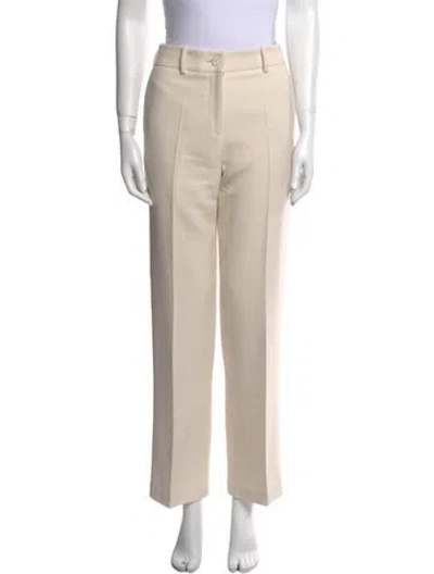 Pre-owned Brandon Maxwell Wool Wide Leg Pants In Neutral