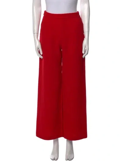 Pre-owned Brandon Maxwell Wool Wide Leg Pants In Red
