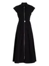 Brandon Maxwell The Jace Zip-up Belted Maxi Dress In Black