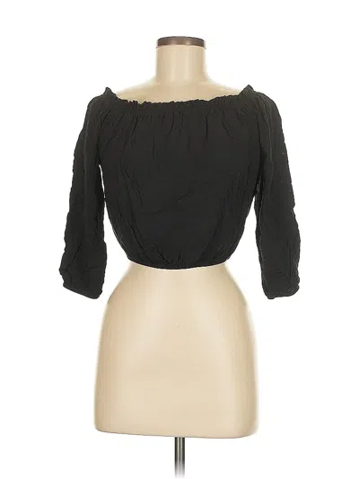 Pre-owned Brandy Melville 3/4 Sleeve Blouse In Black