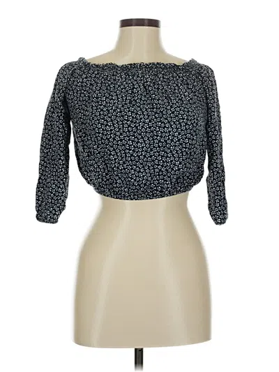 Pre-owned Brandy Melville 3/4 Sleeve Blouse In Black