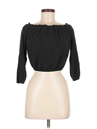 Pre-owned Brandy Melville 3/4 Sleeve Blouse In Black