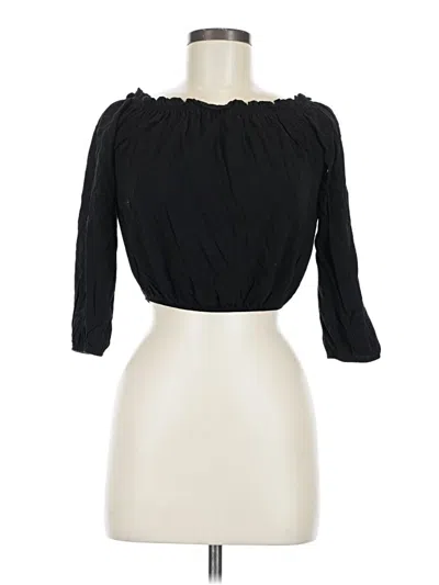 Pre-owned Brandy Melville 3/4 Sleeve Blouse In Black