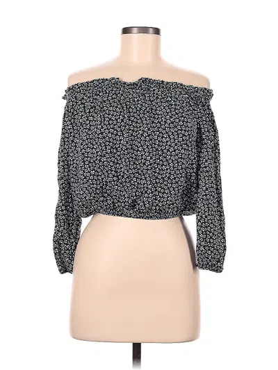 Pre-owned Brandy Melville 3/4 Sleeve Blouse In Blue