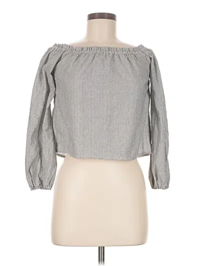 Pre-owned Brandy Melville 3/4 Sleeve Blouse In Gray