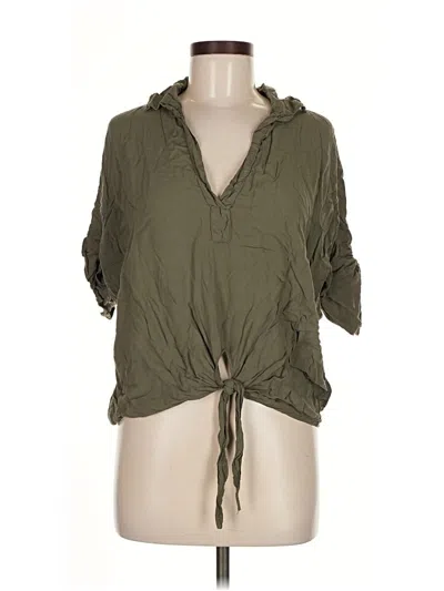 Pre-owned Brandy Melville 3/4 Sleeve Blouse In Green