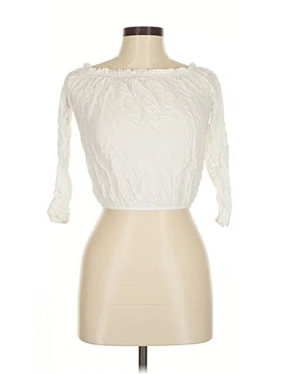 Pre-owned Brandy Melville 3/4 Sleeve Blouse In White
