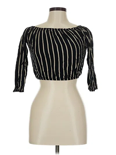 Pre-owned Brandy Melville 3/4 Sleeve Top Black Boatneck Tops