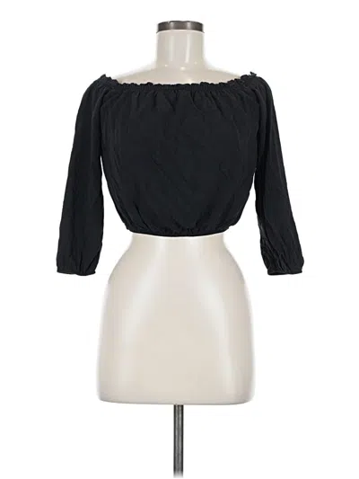 Pre-owned Brandy Melville 3/4 Sleeve T-shirt In Black