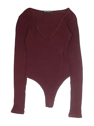 Pre-owned Brandy Melville Bodysuit In Burgundy