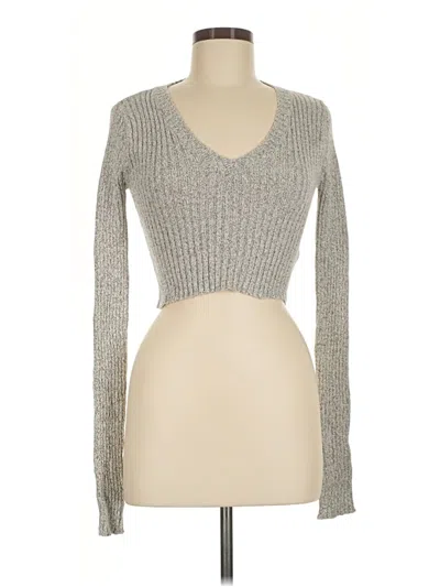 Pre-owned Brandy Melville Cardigan Sweater In Silver