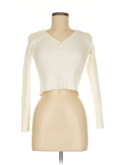 Pre-owned Brandy Melville Cardigan Sweater In White