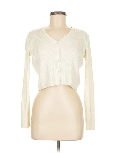 Pre-owned Brandy Melville Cardigan Sweater In White