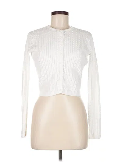 Pre-owned Brandy Melville Cardigan Sweater In White