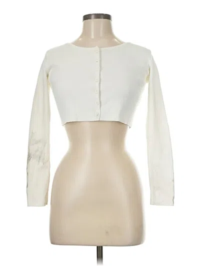Pre-owned Brandy Melville Cardigan Sweater In White