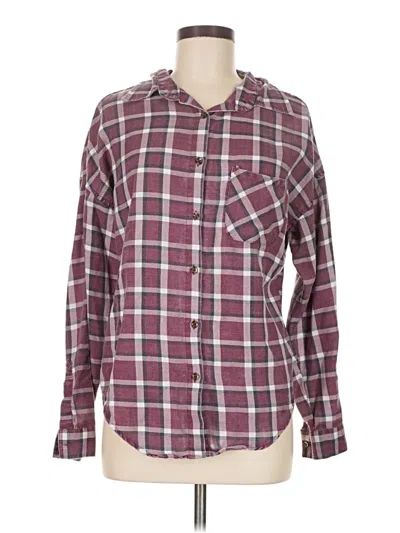 Pre-owned Brandy Melville Long Sleeve Button Down Shirt In Burgundy