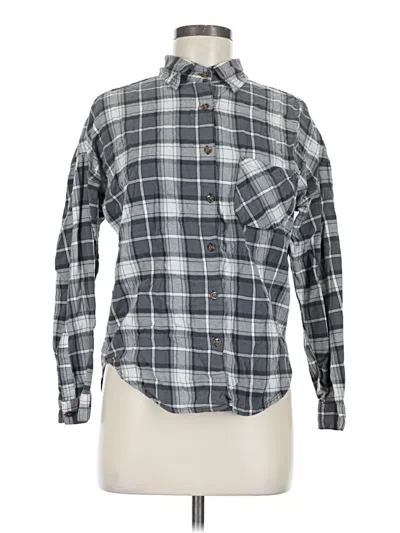 Pre-owned Brandy Melville Long Sleeve Button Down Shirt In Gray