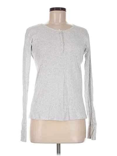 Pre-owned Brandy Melville Long Sleeve Henley Shirt In Silver