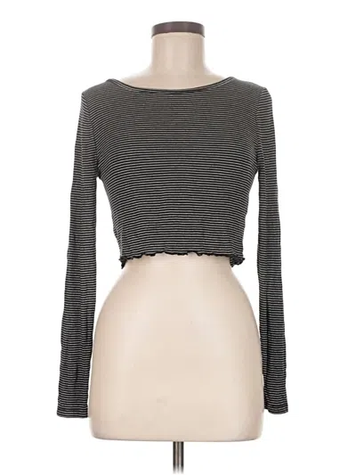 Pre-owned Brandy Melville Long Sleeve Top Gray Boatneck Tops