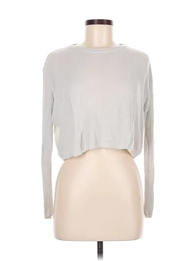 Pre-owned Brandy Melville Long Sleeve Top Gray Crew Neck Tops