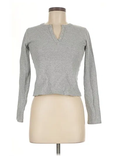 Pre-owned Brandy Melville Long Sleeve Top Gray Turtleneck Tops