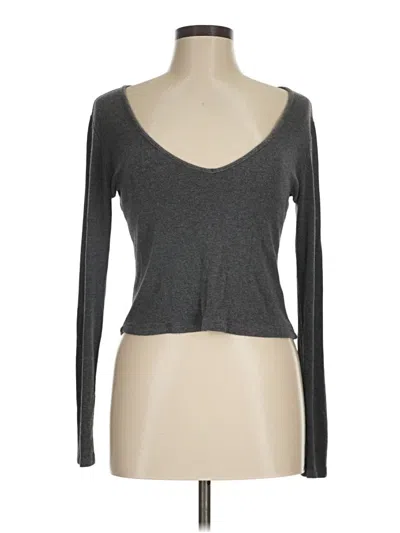 Pre-owned Brandy Melville Long Sleeve T-shirt In Gray
