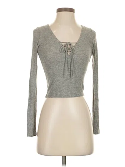 Pre-owned Brandy Melville Long Sleeve T-shirt In Gray