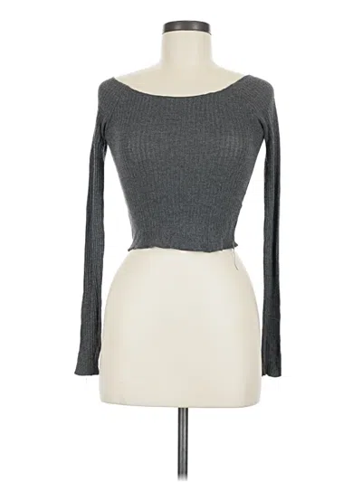 Pre-owned Brandy Melville Long Sleeve T-shirt In Gray