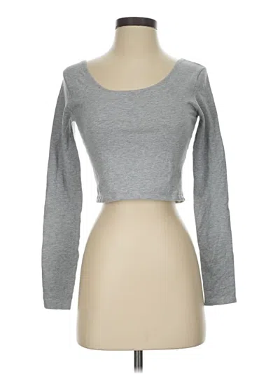 Pre-owned Brandy Melville Long Sleeve T-shirt In Gray
