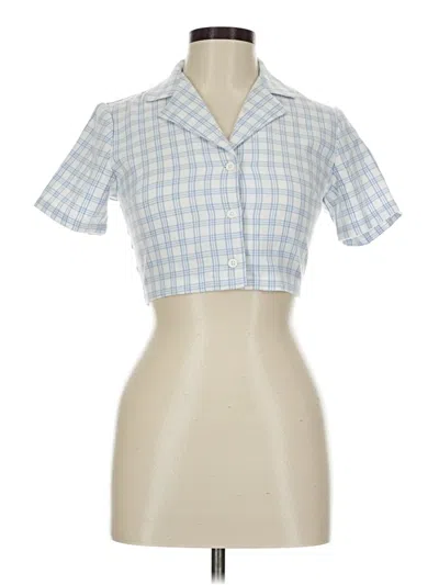 Pre-owned Brandy Melville Short Sleeve Blouse In Blue