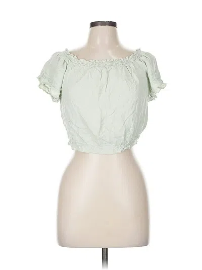 Pre-owned Brandy Melville Short Sleeve Blouse In Green