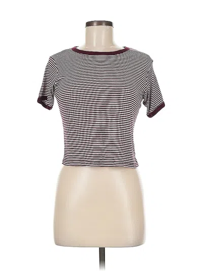Pre-owned Brandy Melville Short Sleeve T-shirt In Burgundy