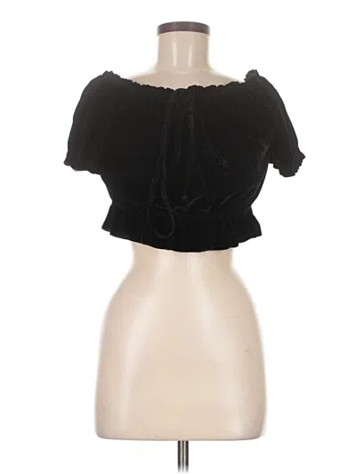 Pre-owned Brandy Melville Short Sleeve Top Black Strapless Neckline Tops