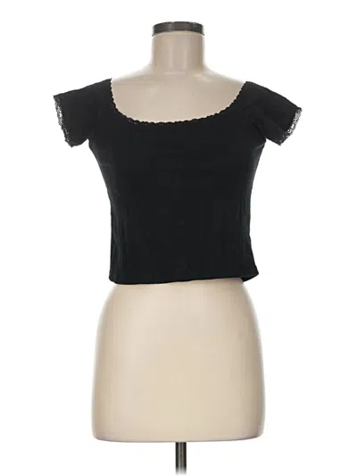 Pre-owned Brandy Melville Short Sleeve Top Black Sweetheart Neckline Tops