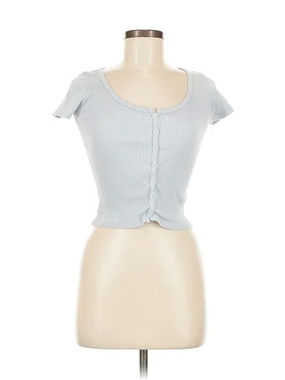 Pre-owned Brandy Melville Short Sleeve Top Blue Sweetheart Neckline Tops