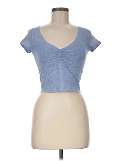 Pre-owned Brandy Melville Short Sleeve Top Blue Sweetheart Neckline Tops