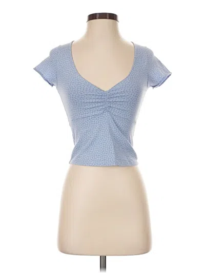 Pre-owned Brandy Melville Short Sleeve Top Blue Sweetheart Neckline Tops