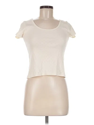 Pre-owned Brandy Melville Short Sleeve Top Ivory Sweetheart Neckline Tops