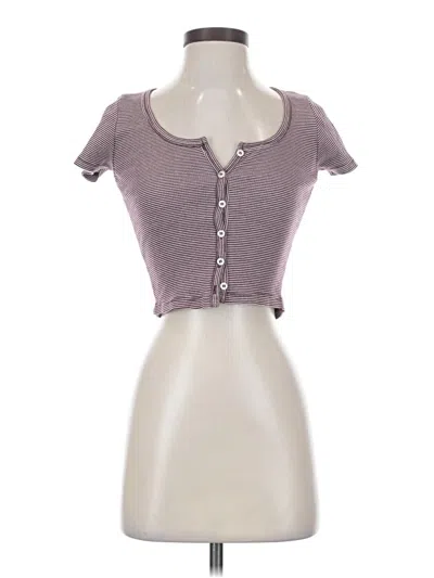 Pre-owned Brandy Melville Short Sleeve Top Purple Sweetheart Neckline Tops